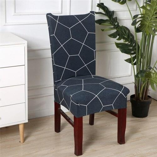 Simple Geometry Pattern Anti-dirty Chair Cover For Home Kitchen Multicolors Chair Covers Spandex Decoration Stretch Seat Covers