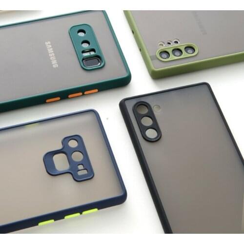 Lens Protector Translucent Matte Case for Samsung Galaxy Note 8 Note 9 10 20 Plus S8 S9 S10 S20 S21 FE Cover