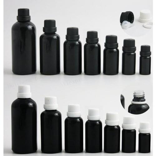 Empty Paint Shining Black Essential Oil Bottle With Tamper Evident Cap 5m 10ml 15ml 20ml 30ml 50ml 100ml 200 PCS
