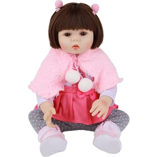 Realistic Newborn Baby 18 '' Silicone Doll cloth Body Lifelike Bebe Reborn Dolls For Children Birthday Gift Shower Toy