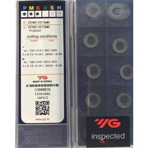RPMT08T2 RPMT10T3 RPMT1204 MO YG602 100% original YG-1 Carbide insert Processing: stainless steel, steel, cast iron, etc