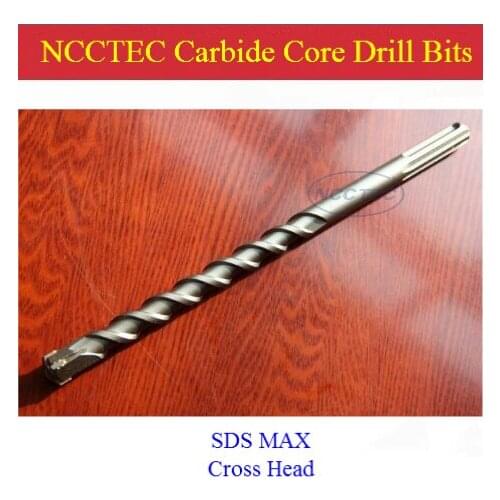 [SDS-PLUS+Cross head] 30*410mm 1.2'' NCCTEC carbide wall core drill bits for Precise process hole drill FREE shipping