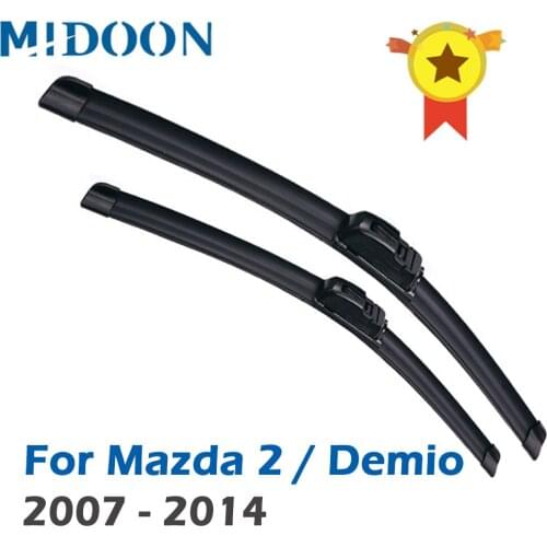 MIDOON Wiper Front Wiper Blades For Mazda 2 / Demio 2007 - 2014 2013 2012 2011 Windshield Windscreen Front Window 24"+14"