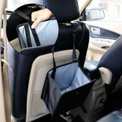 Folded Oxford Cloth Leakproof Car Garbage Organizer Trash Bin Bag With Cover Lid Hanging Traveling Foldable Leak Proof Trash Bag