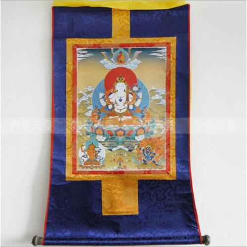 Pintura de desplazamiento tibetana Thangka, thangkas budistas tibetanas, pintura decorativa, producción fina, se pueden se