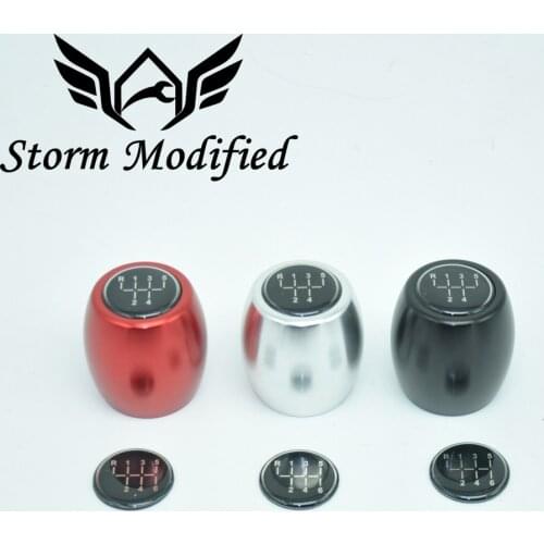 SuTong Car Universal Gear Shift Knob Aluminum Manual Shifter Lever Silver 5 Speed and 6 Speed