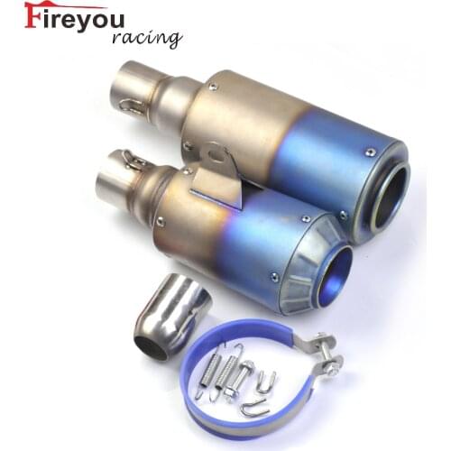 Universal Stainless Steel Motorcycle Exhaust Pipe 51mm Silencer Muffler Motocross For Scooter Grom MSX125 FZ6 CBR250 CB600 MT07