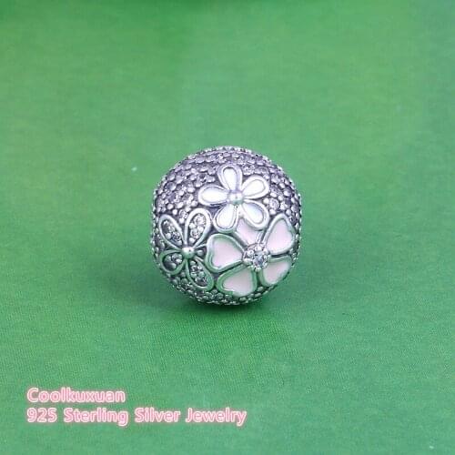 Spring Poetic Blooms Flowers Clip Charms Beads Fits Pandora bracelets 925 Sterling Silver Mixed Enamel & CZ Floral Bead