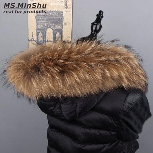 Raccoon Fur Collar Natural Fur Trim Hoodie Custom Made Trim for Hood Natural Fur Collar Ms.MinShu