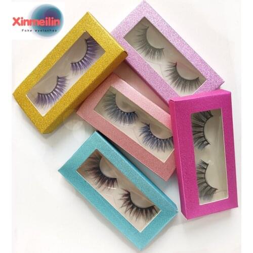 Xml New 9D faux mink colored lashes mix bulk natural fluffy individual colorful false eyelashes extention supplies Makeup tool