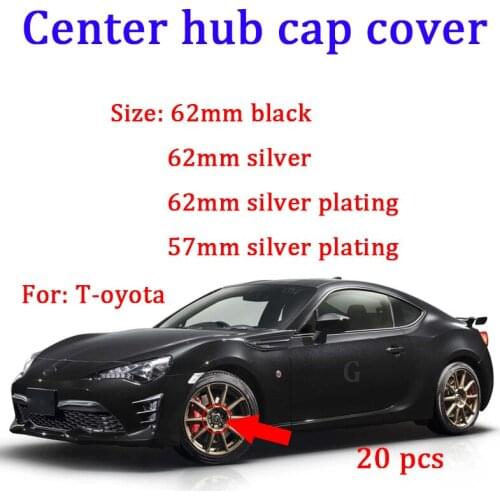 20pcs Diameter 57mm 62mm Black Silver Car Wheel Center Hub Caps Logo Badge Emblem For Toyota Rim Caps Cover Accessories