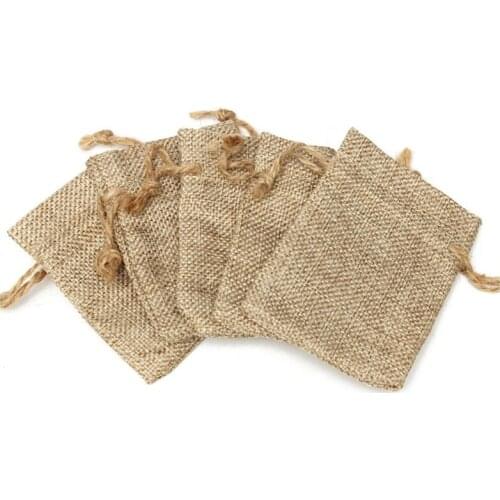 20PCS Linen Jewellery Drawstring Pouch Ring Beads Mini Candy Bags Burlap Gift