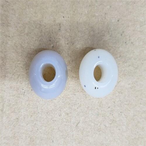 6Pcs 16x14mm White And Blue Agate Large Hole Beads For DIY Jewelry Necklace Bracelet Making Accessories Creative Gifts