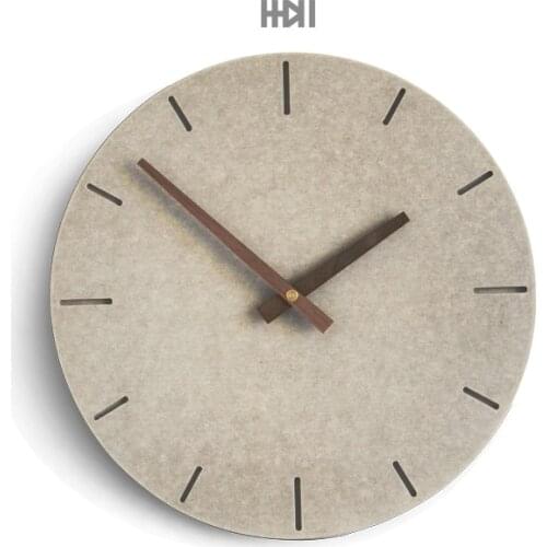 Cement Creative Simple Wall Clock Modern Nordic Design Silent Light Luxury Wall Clock Round Small Horloge Corative Clock EB5WC