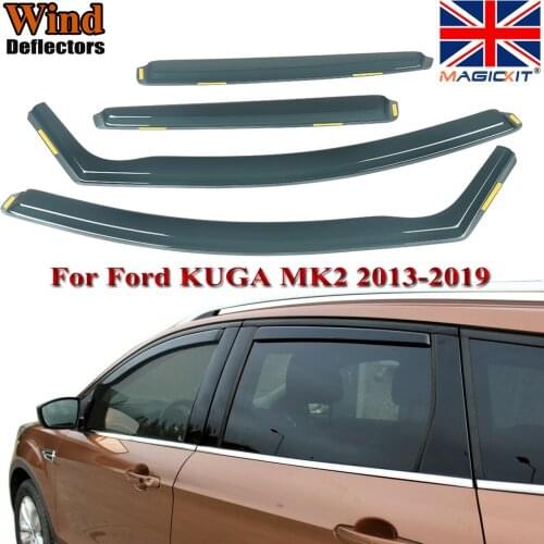 Magickit For FORD KUGA MK2 5-doors 2012-2019 4-pc Wind Deflectors Visors Tinted