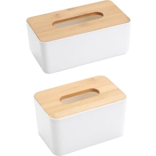Wooden Tissue Box Toilet Paper Box Napkin Holder Tissue Paper Dispenser Organizer for Home Car Countertop Living Room