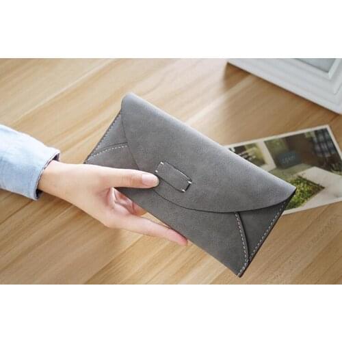 M384 Ms Long Wallet Female Thin Type Of Frosted Zero Wallet Ladys Hand Bag Students Wallet Restoring Ancient Ways Wholesale