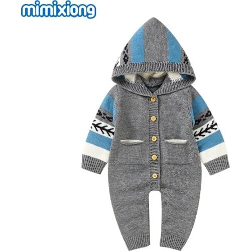 Autumn Baby Rompers Clothes Winter Warm Hooded Long Sleeve Newborn Boys Girls Jumpsuits Outfits One Pieces Toddler Kids Overalls