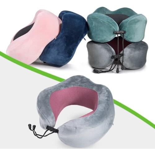 U-Shape Travel Pillow in the Car Memory Foam Neck Pillow Comfortable Cervical Pillows Sleep Folding for Airplane Cushion Neck