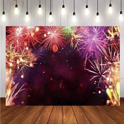 Fireworks Christmas Photography Backdrop Family Celebration Happy New Year Background For Photo Studio Prop