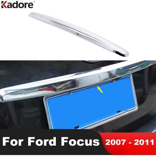 For Ford Focus MK2 Sedan 2005-2010 Chrome Rear Trunk Cover Trim Decoration Tailgate Frame Garnish Strip Car Styling Accessories