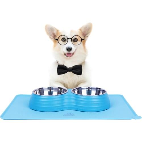 Pet Bowl Bottle Mat Dog Feeding Placemat Pet Supplies Dog bowl Mat Waterproof Pet Mat For Dog Cat Silicone Pet Food Pads