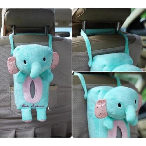 Creative Cartoon Animal Home Office Car Hanging Paper Napkin Tissue Box Cover Holder Portable Soft Plush Paper Box