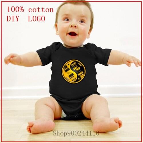 Summer Newborn Children Baby Girl Clothes Bodysuit Baby Infant Jumpsuits short sleeve guitar and bass yin yang Printed Clothing