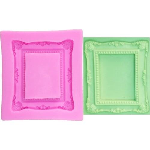 M0523 Retro Fashion Frame shape for Cake decorating tools Chocolate Mold for the Kitchen Baking DIY fondant silicone mold