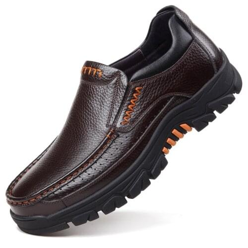 2020 Genuine Leather Shoes Men Loafers Soft Cow Leather Men Casual Shoes 2020 New Male Footwear Black Brown Slip-on A2088