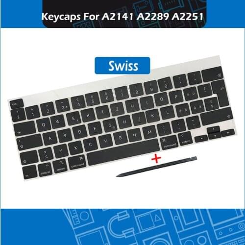 New Laptop A2141 Swiss Keycap Set For Macbook Pro Retina 13" 16" A2141 A2289 A2251 keys Keycaps Keyboard Repair
