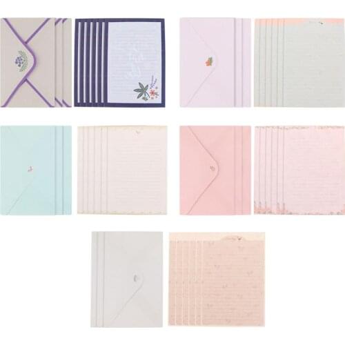 5 sets Lovely Writing Stationery Paper Creative A5 Letter Paper Envelopes Set
