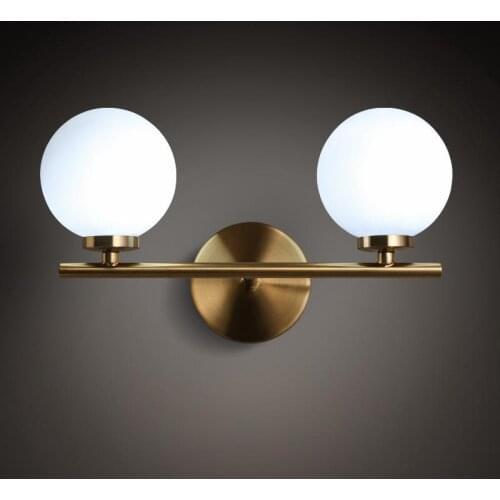 Nordic Wall Lamp Living Room Simple Creative Gold Colour Glass Ball Bedroom Beisde Walk Way Stairs Wall Lights Shop LED Lighting