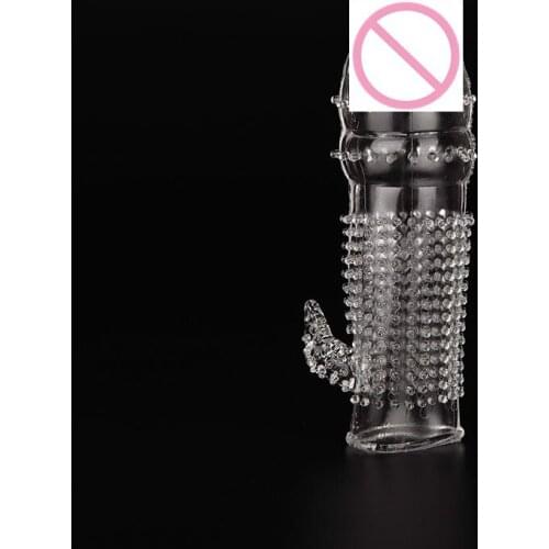 New Reusable Silicone Gel Penis Sleeve Rings Full Cover Ejaculation Delay Cock Rings Condoms Sex Toys for Male Women Massage Sex