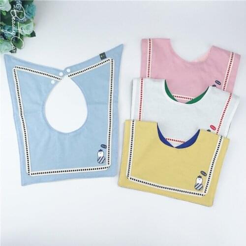 2019 new childrens bib double-knit cotton square baby slobber baby bib