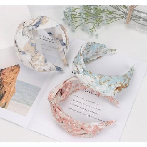 Cross Knotted Hair Band Hoops for Women Girls Hairbands Bezel Fashion Printing Headband for Ladies Hair Accessories Headwear