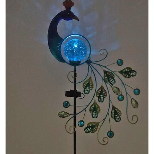 Peacock Solar Light Outdoor Waterproof Lawn Lamp Vintage Solar Powered Garden Decoration Light Courtyard Yard LED Night Lamps