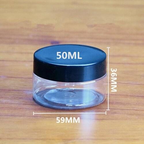 50mL Sealed round plastic bottle Tea Food Cosmetics DIY Transparent plastic container
