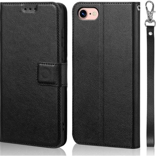 Luxury Flip Case for iPhone 7 / 8 Cover Original Book Design Leather Phone Coque Wallet Capa Stand With Strap Card Holders