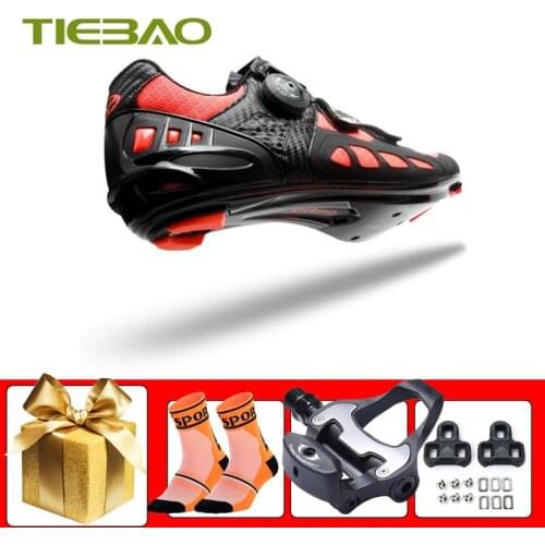 Tiebao Road Cycling Shoes Ultra-light Breathable Carbon Shoes Road Bike Sneakers Sapatilha Ciclismo Riding Bicycle Footwear
