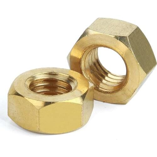M2-M12 Copper Hexagon Nuts M2 M2.5 M3 M4 M5 M6 M8 M10 M12 Eco-Friendly Brass Grade 4.8 Locking 2-50PCS