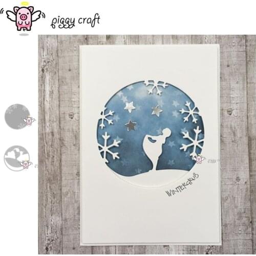 Piggy Craft metal cutting dies cut die mold Snowflake stars girl circle Scrapbook paper craft knife mould blade punch stencils