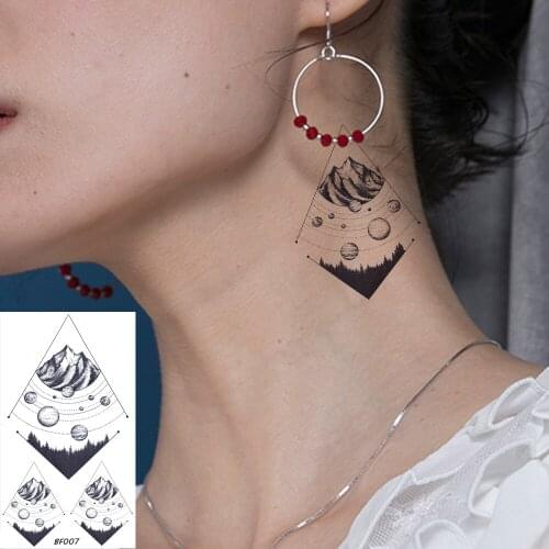VANKIRS Small Planet Realistic Waterproof Ear Arm Tattoos Stickers Women Chest Temporary Tattoos Kids Girl Fake Moon Tatoo Star