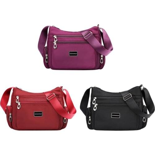Vintage Solid Crossbody Bag Casual Women Nylon Shopping Shoulder Bags Waterproof Big Capacity Multi-pocket Mother Handbags Totes