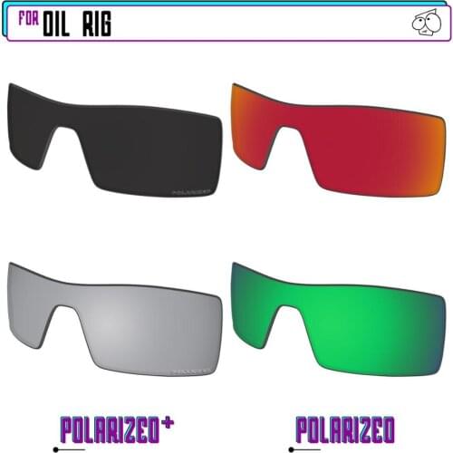 EZReplace Polarized Replacement Lenses for - Oakley Oil Rig Sunglasses - BkSrP Plus-RedGreenP