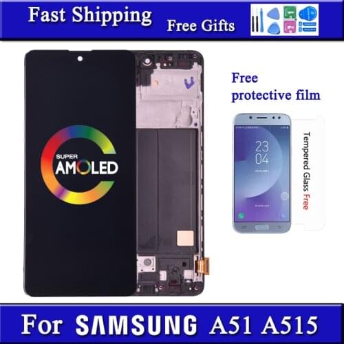 High quality Screen For AMOLED Samsung Galaxy A51 Display A515 A515F A515F/DS A515FD LCD Screen Touch Digitizer Assembly Replace