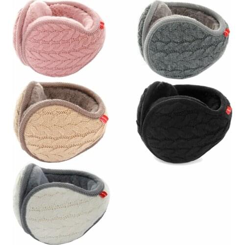Winter Knitted Earmuffs Foldable Fashion Solid Color Unisex All-Match Cold Proof Outdoor Riding Skiing Accessories Earmuffs