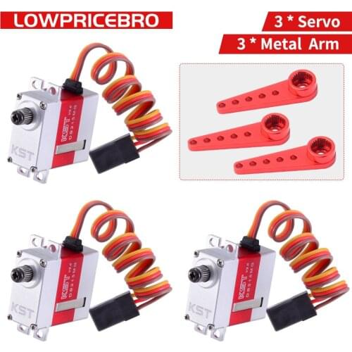 3pcs KST DS215MG V3.0 Version With Metal Arm Coreless Swashplate CCPM Rudder RC Digital Servo For 380 450 480 500 RC Helicopter