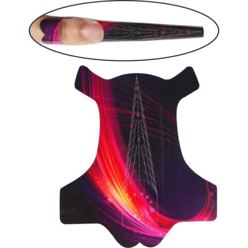 Finger Angel 50/100/500PCS Nail Forms Tips Nail Art DIY Tool Paper Curve Nails Gel UV Extension French XL Manicure Form W010