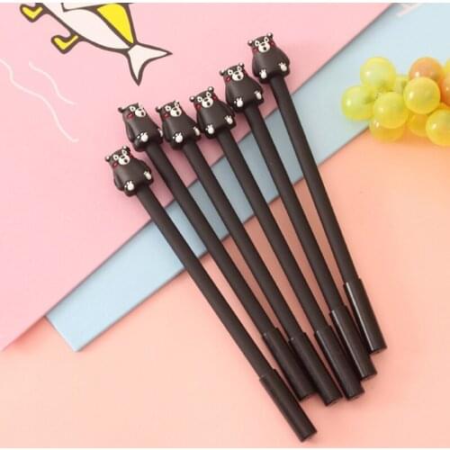 60Pcs Cute Stationary Cartoon Bear ink Signature Pen Animals School Office Kawaii Supplies Handles Creative Gift Gel Pen